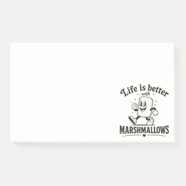 Notas Post-it® La vida es mejor con malvaviscos (Anverso)