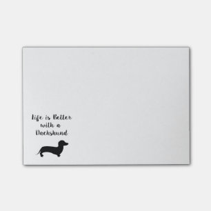 Notas Post-it® La vida es mejor con un Dachshund