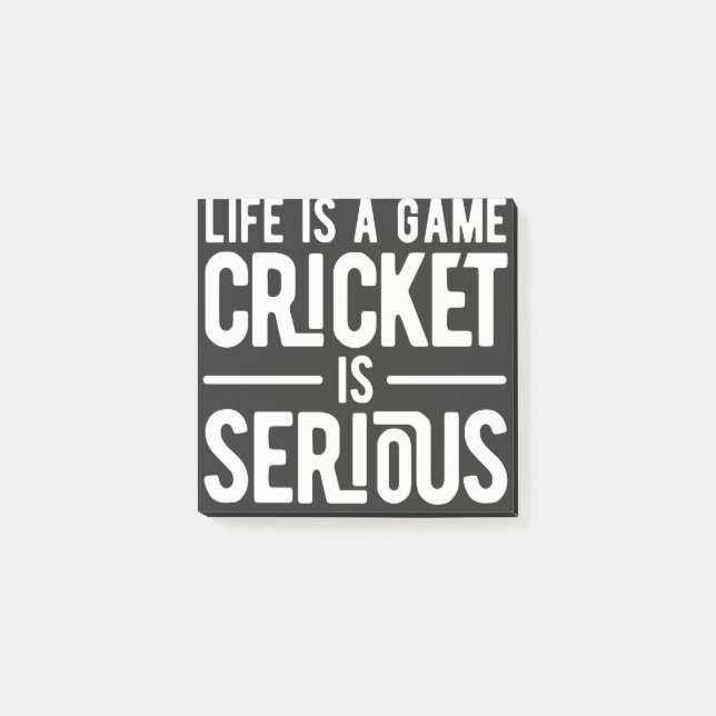 Notas Post-it® la vida es un juego de cricket serio (Anverso)