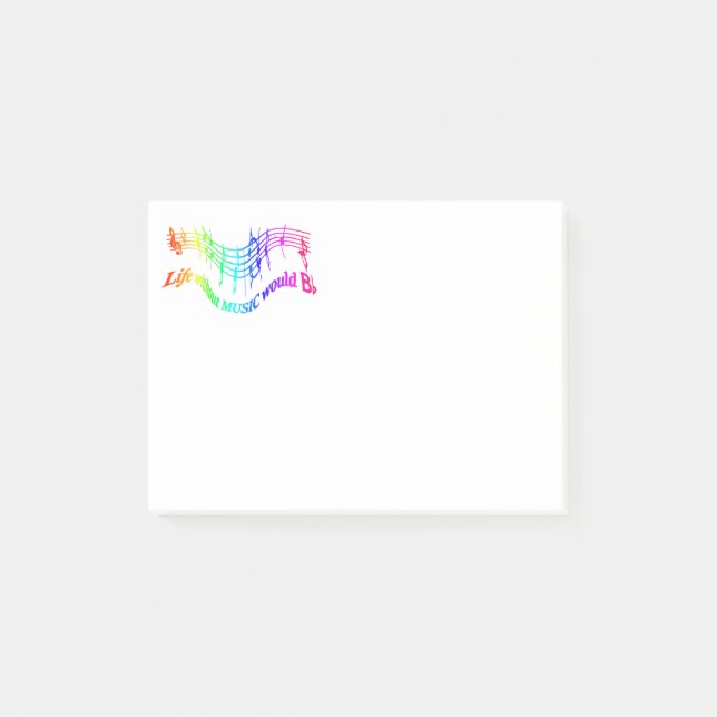 Notas Post-it® La vida sin música sería una cita "B Flat" del hum (Anverso)
