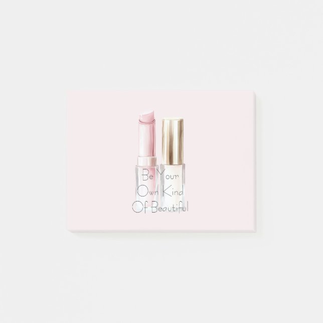 Notas Post-it® Labial Rosa Blanco Esmalte de Uñas Marfil (Anverso)