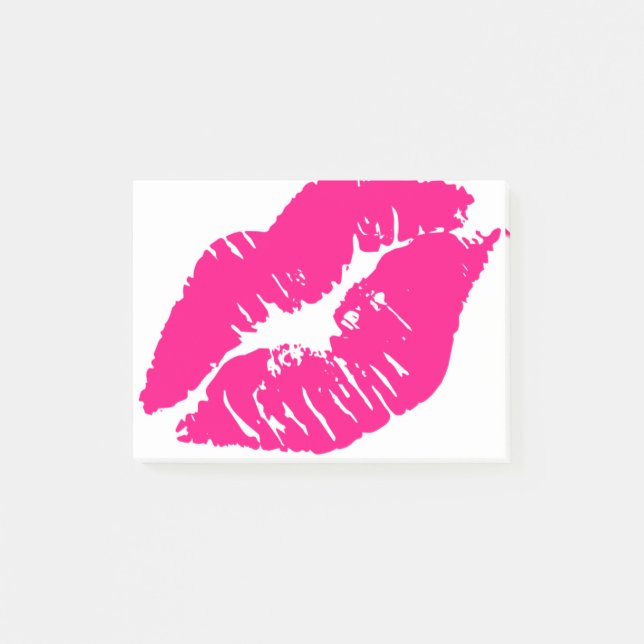 Notas Post-it® Labios rosados del beso (Anverso)