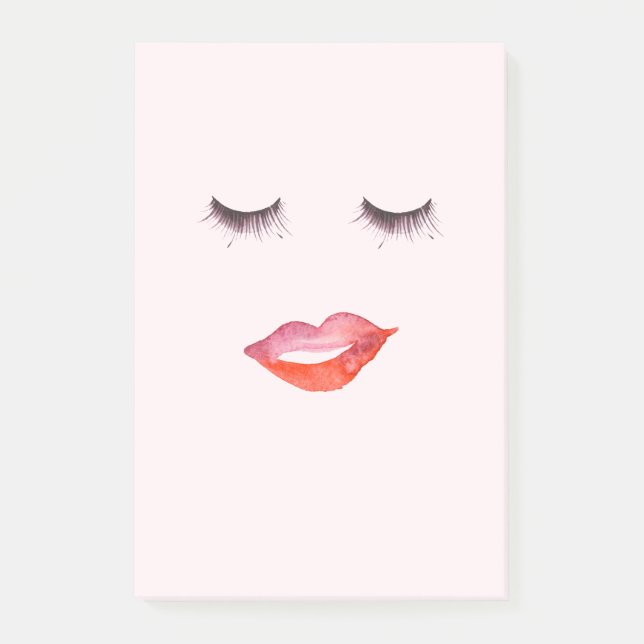 Notas Post-it® Labios y Pestañas (Anverso)