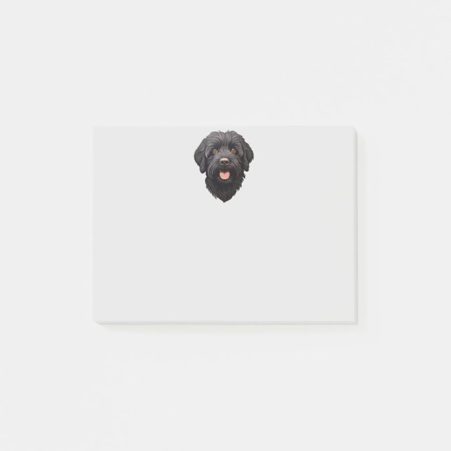 Notas Post-it® Labradoodle Perro Negro (Anverso)