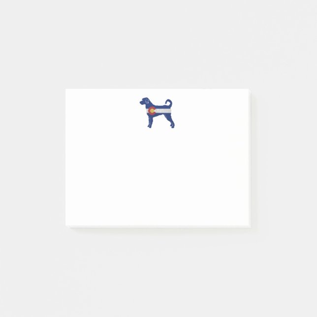Notas Post-it® Labradoodle Perro Raza Silhouette Bandera Colorado (Anverso)