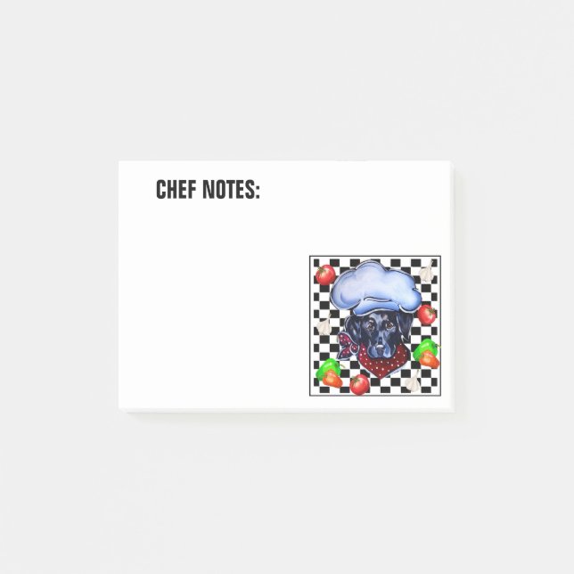 Notas Post-it® Labrador Retriever Negro (Anverso)