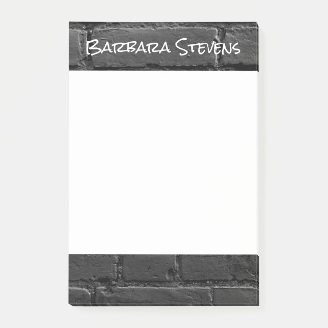 Notas Post-it® Ladrillo negro y blanco 4x6 Post It Notes (Anverso)
