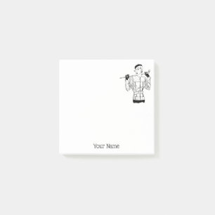 Notas Post-it® Lady Golfer de moda de los años 30 con club de gol