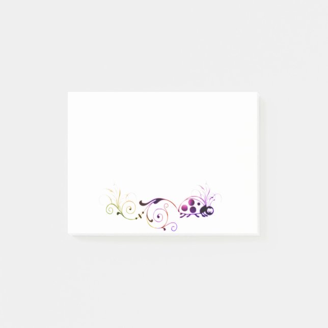 Notas Post-it® ladybug con cola divertida (Anverso)