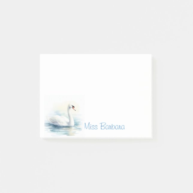 Notas Post-it® Lago Swan personalizado (Anverso)