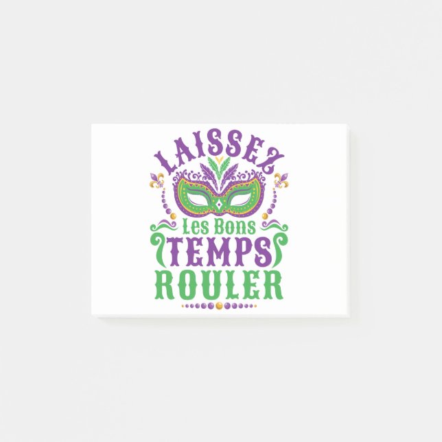 Notas Post-it® Laissez Les Bons Temps Rouler Mardi Gras (Anverso)