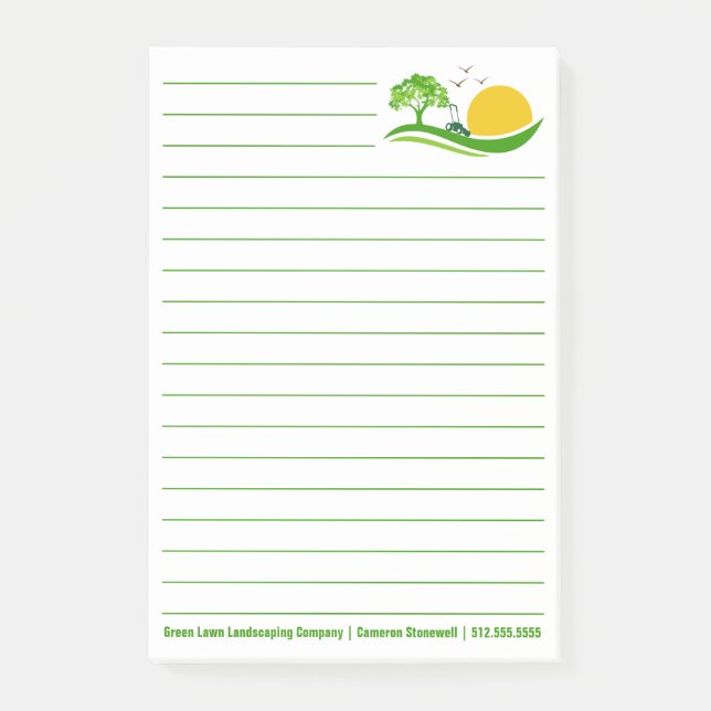 Notas Post-it® Landscaping Company Lawn Mowing Service Custom (Anverso)