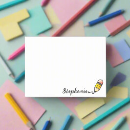 Notas Post-it® Lápiz de vuelta al profesor de tipografía escolar