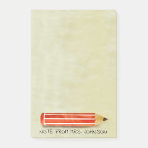 Notas Post-it® Lápiz del rojo de la acuarela