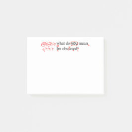 Notas Post-it® Lápiz rojo del probador obsesionado