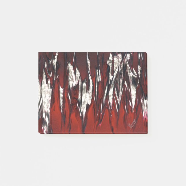 Notas Post-it® Las llamas en rojo a negro (Anverso)