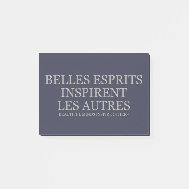Notas Post-it® Las mentes hermosas inspiran otras - luz (Anverso)