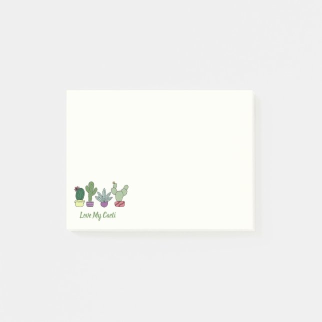 Notas Post-it® Las Plantas Cute Cactus Potted Aman Mi Cacti Sucul (Anverso)