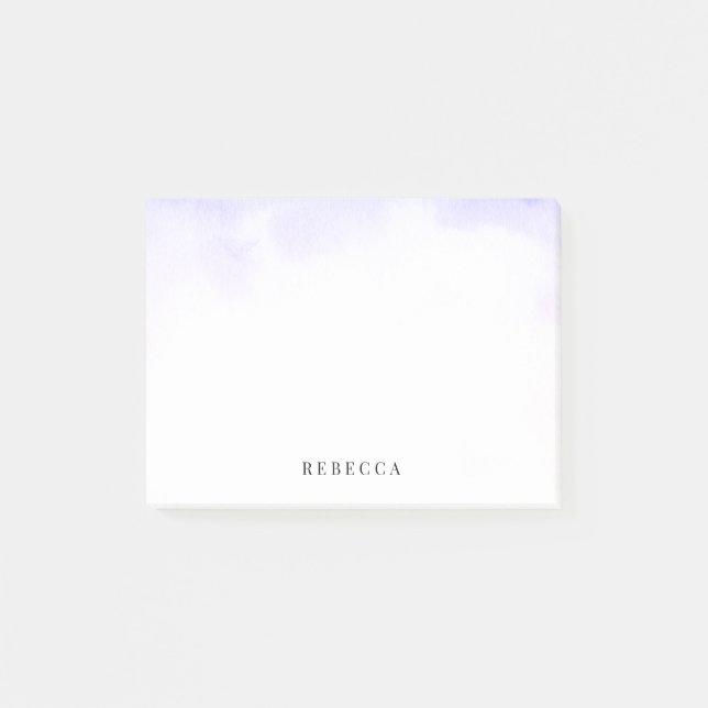 Notas Post-it® Lavado púrpura delicado de la acuarela (Anverso)