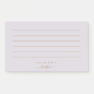 Notas Post-it® Lavanda de la mesa del Personalizado Lined