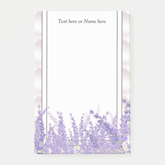 Notas Post-it® lavanda, elegante, moderno, moderno, floral, viole (Anverso)