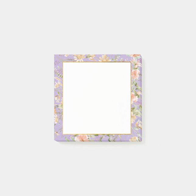 Notas Post-it® Lavender Floral (Anverso)