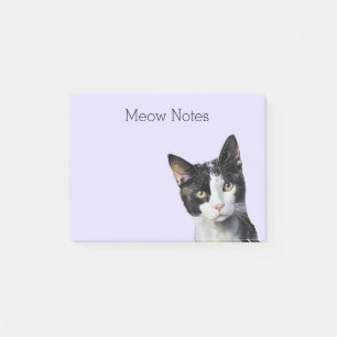 Notas Post-it® Lavender Gato Gato Gato Gatito Blanco Negro