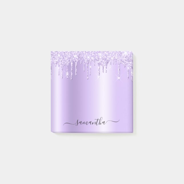 Notas Post-it® Lavender Glitter Drips Shimmer (Anverso)