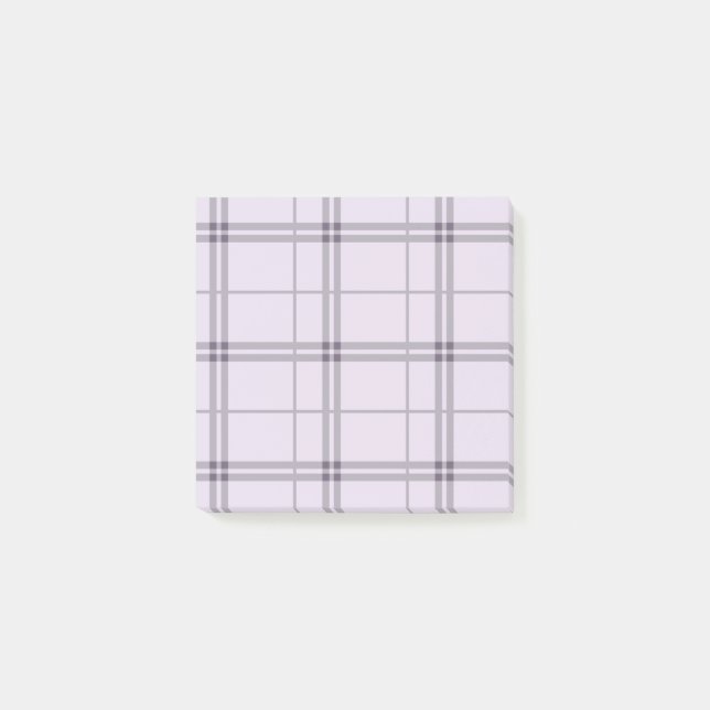 Notas Post-it® Lavender Purple Plaid Pattern Check Print Tartan (Anverso)