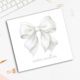 Notas Post-it® Lazo Blanco de Moda Personalizado con Nombre Monog