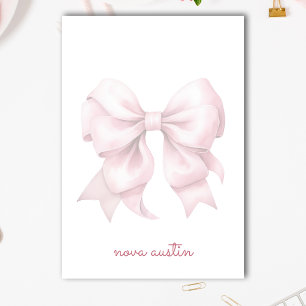 Notas Post-it® Lazo Rosa de Moda Personalizado con Nombre Monogra