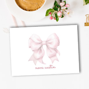 Notas Post-it® Lazo Rosa de Moda Personalizado con Nombre Monogra