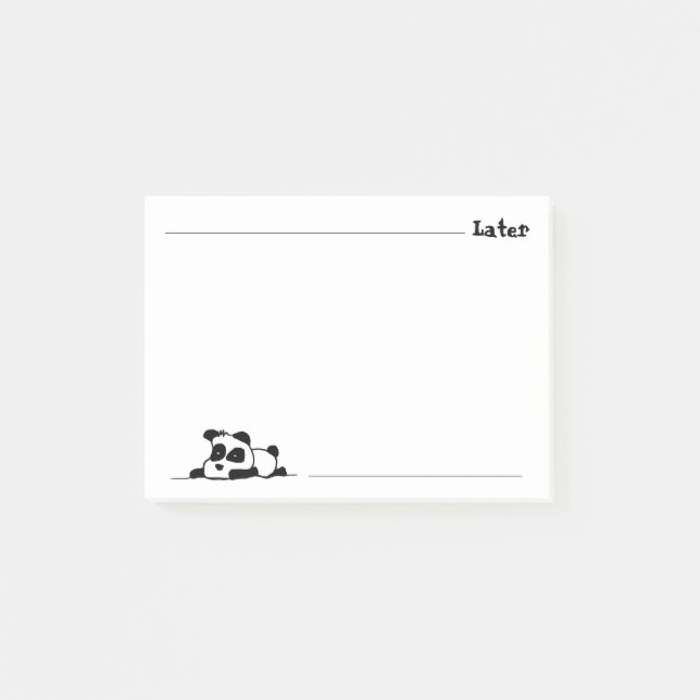 Notas Post-it® Lazy Panda (Anverso)