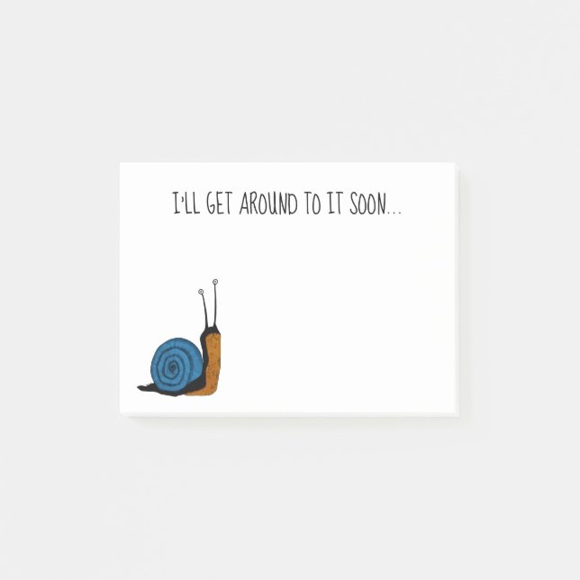 Notas Post-it® Lazy Snail Sticky Notes (Anverso)