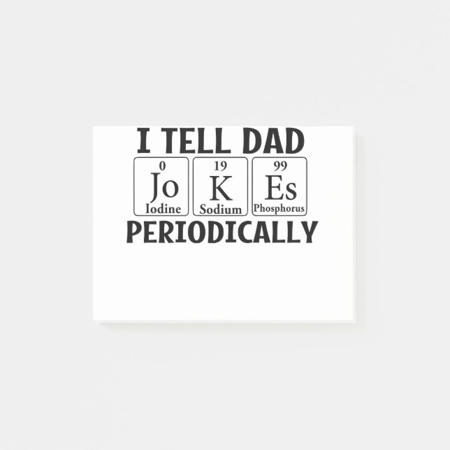Notas Post-it® Le digo a papá Chistes periódicamente (Anverso)