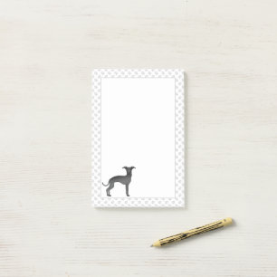 Notas Post-it® Lebrel italiano gris negro Perro de dibujos animad