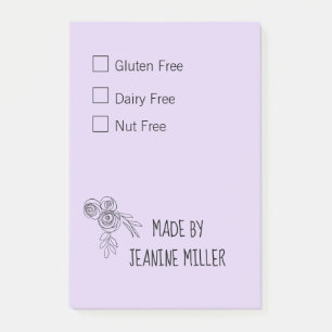 Notas Post-it® Leche gratis de leche sin gluten