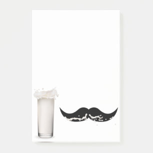 Notas Post-it® Leche Mustache