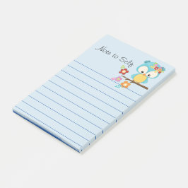 Notas Post-it® Lechuza cuta en la rama personalizada