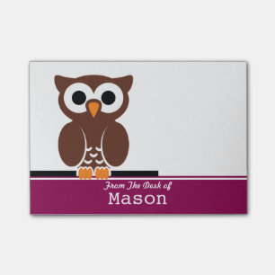 Notas Post-it® Lechuza Marrón Graciosa Personalizada