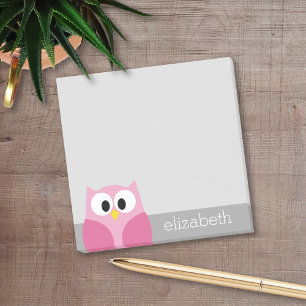 Notas Post-it® Lechuza Personalizado pequeña - Nombre personaliz