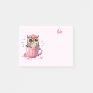 Notas Post-it® Lechuza rosada en una copa