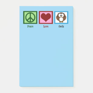 Notas Post-it® Lechuzas de amor por la paz - Lechuza cuta