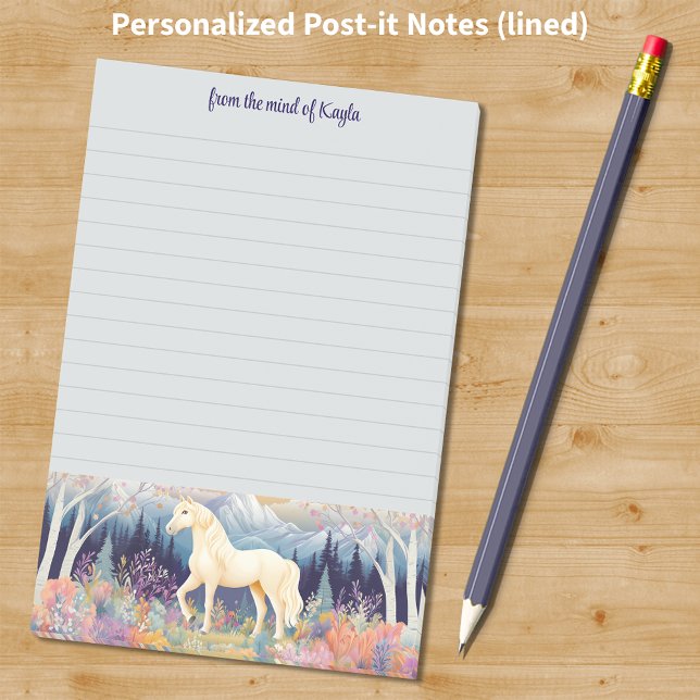 Notas Post-it® Lema personalizado de Palomino Horse Chica Wildflo (Palomino Horse Girl Wildflower Personalized Slogan Post-it Notes)