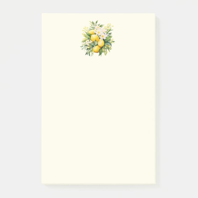 Notas Post-it® Lemon Bouquet with White Blossoms (Anverso)