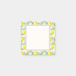 Notas Post-it® Lemones amarillos con patrón de hojas verdes
