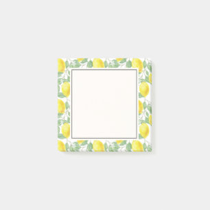 Notas Post-it® Lemones amarillos con patrón de hojas verdes