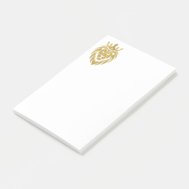 Notas Post-it® León con Corona - Estilo Oro 3 (En perspectiva)