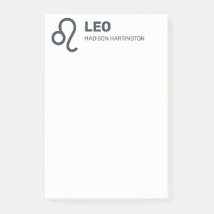 Notas Post-it® León de Rótulo Zodiac de nombre / texto y color pe