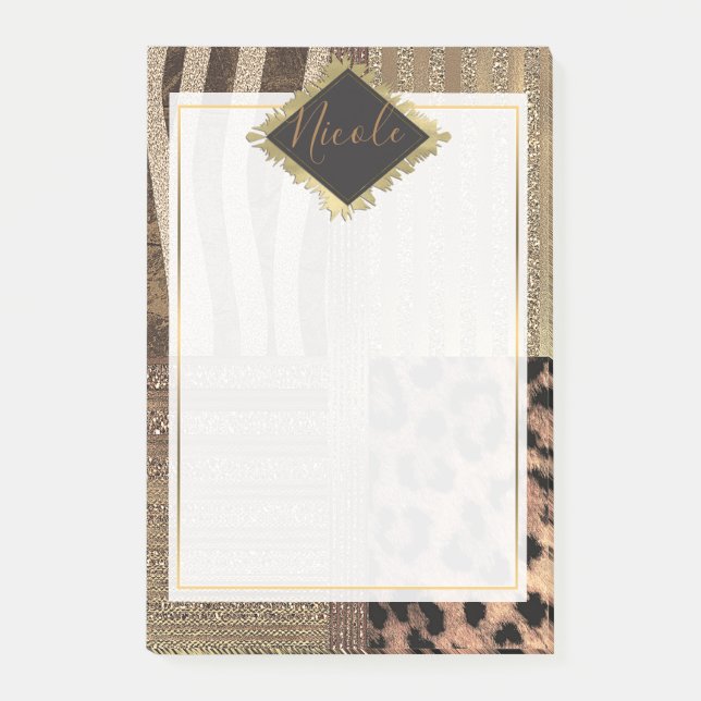 Notas Post-it® Leona Safari Chic Jungla Glam Moderno Tendencia (Anverso)